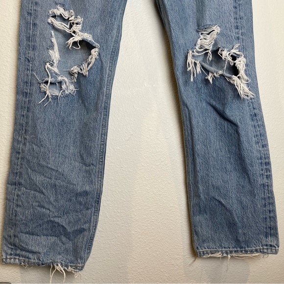 AGOLDE 90s Mid Rise Jean Size 26 Loose Fit Distressed Destroyed - Picture 9 of 14